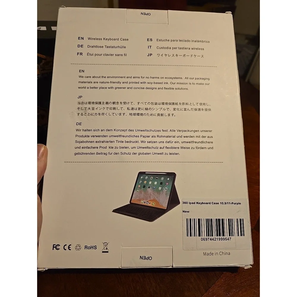 Wireless Keyboard Case in‎ Purple - 10x7.5